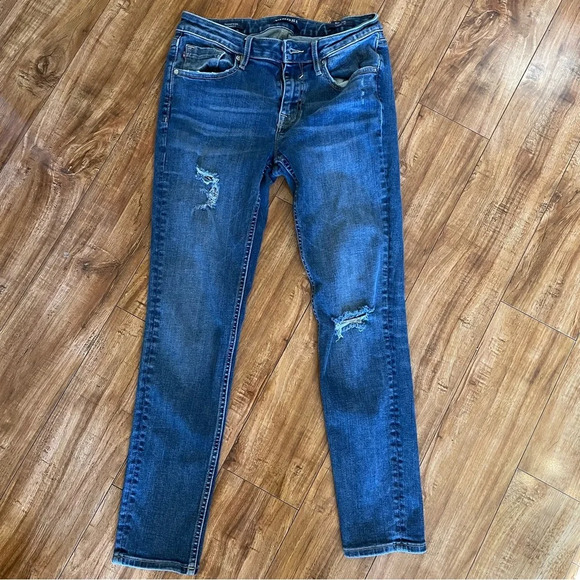 VIGOSS Women’s Blue Distressed Classic Fit Thompson Tomboy Jean Size 27 - Picture 11 of 12